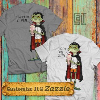 Grummeliger Vampirfrosch trinkt Milchshake T-Shirt