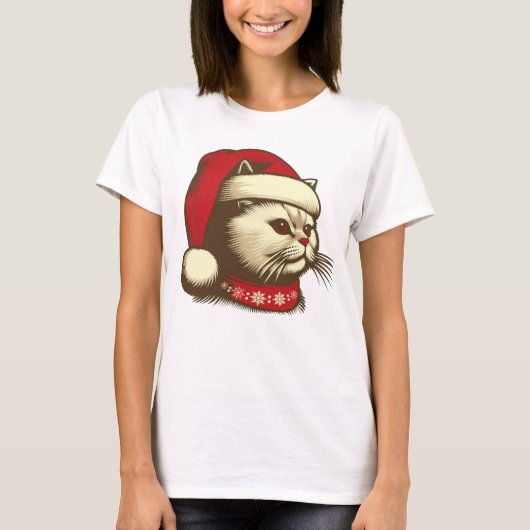 Grump Christmas Cat T-Shirt (Vorderseite)