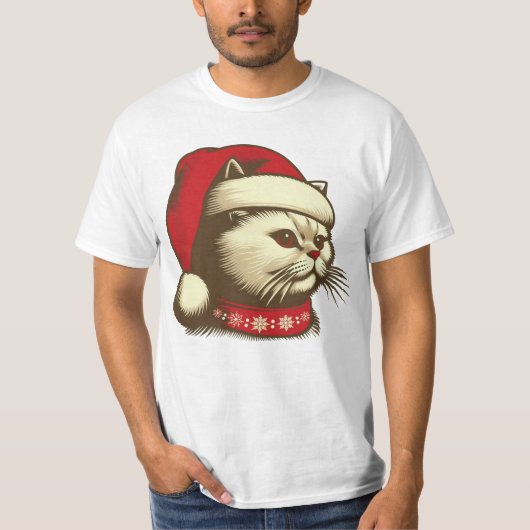 Grump Christmas Cat T-Shirt (Vorderseite)