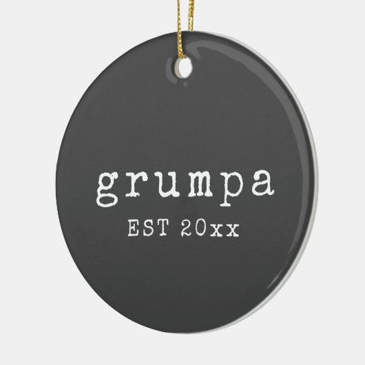 Grumpa | Funny Grumpy Grandpa in Schwarz und Weiß Keramik Ornament (Links)