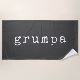 Grumpa   Funny Grumpy Grandpa in Schwarz und Weiß Strandtuch