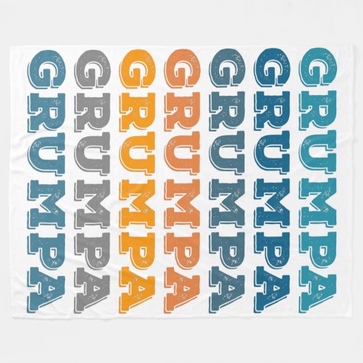Grumpa | Funny Grumpy Grandpa Retro Text Design Fleecedecke (Vorderseite (Horizontal))