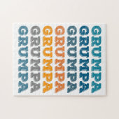 Grumpa | Funny Grumpy Grandpa Retro Text Design Puzzle (Horizontal)