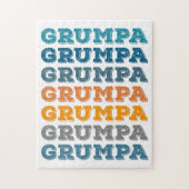 Grumpa | Funny Grumpy Grandpa Retro Text Design Puzzle (Vertikal)