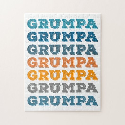 Grumpa | Funny Grumpy Grandpa Retro Text Design Puzzle (Vertikal)