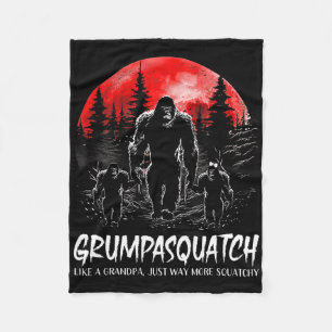 Grumpa Squatch Funny Bigfoot Vater Sasquatch Yeti Fleecedecke
