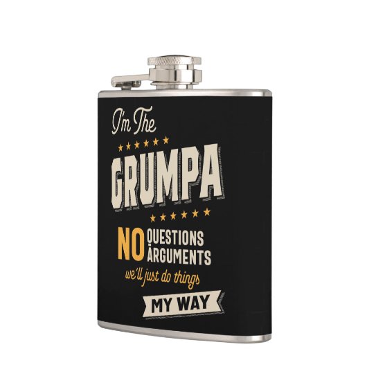 Grumpa Way Funny Großvater Vater's Day Flachmann (Links)