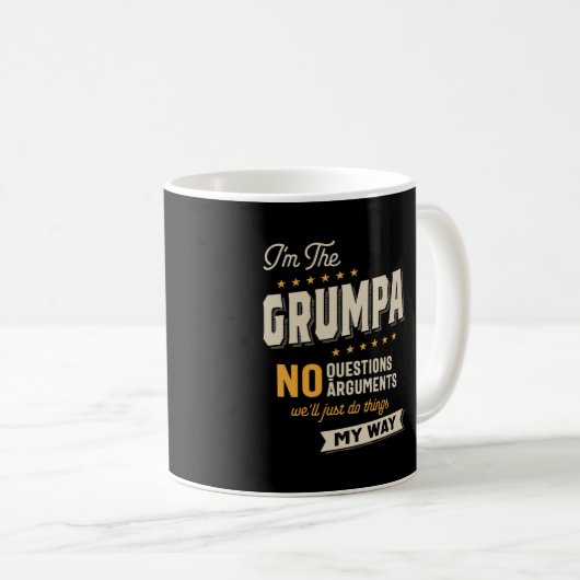 Grumpa Way Funny Großvater Vater's Day Kaffeetasse (VorderseiteRechts)