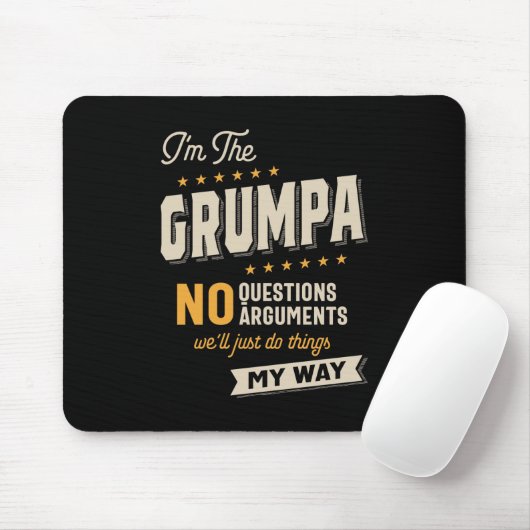 Grumpa Way Funny Großvater Vater's Day Mousepad (Mit Mouse)