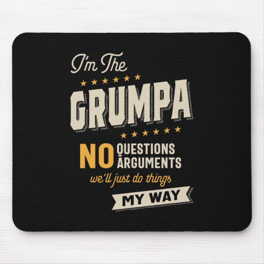 Grumpa Way Funny Großvater Vater's Day Mousepad (Vorne)