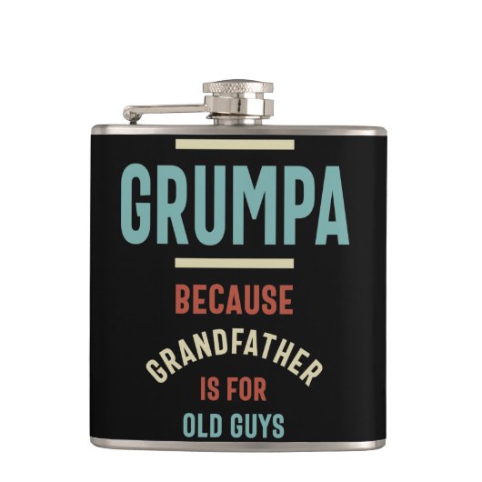 Grumpa, weil Großvater für alte Typ ist Flachmann (Vorderseite)