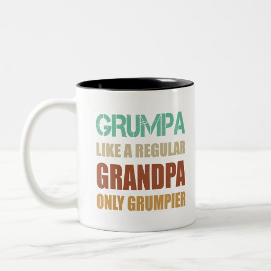 Grumpa wie ein regelmäßiger Großvater, nur Grumpie Zweifarbige Tasse (Links)