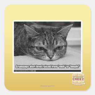 Grumpage Alarm Quadratischer Aufkleber