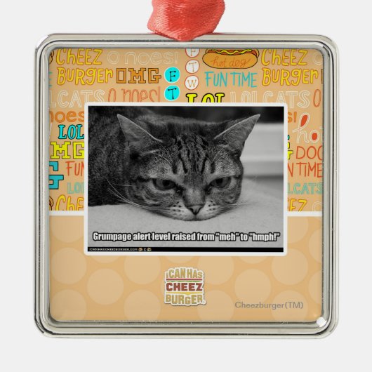 Grumpage Alarm Silbernes Ornament (Vorne)