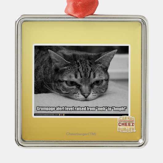 Grumpage Alarm Silbernes Ornament (Vorne)