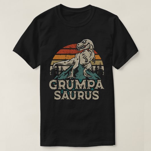 Grumpasaurus Dinosaurier Grandpa Saurus Vatertag T-Shirt (Design vorne)