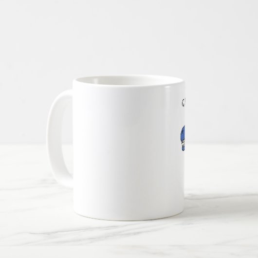 Grumpasaurus Rex blaue strukturierte Tasse (Vorderseite Links)