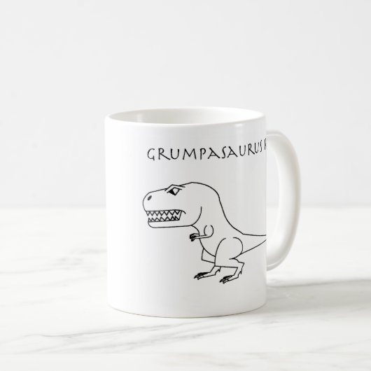 Grumpasaurus Rex Skizze-Tasse Kaffeetasse (VorderseiteRechts)