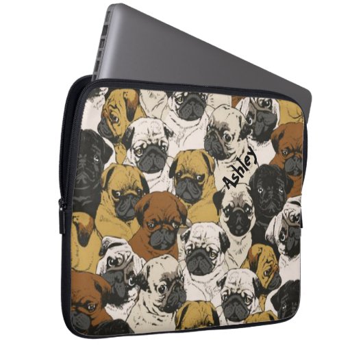 Grumpige Möpsen / Witziger Niedlicher Mops Hunde P Laptopschutzhülle (Vorne Rechts)