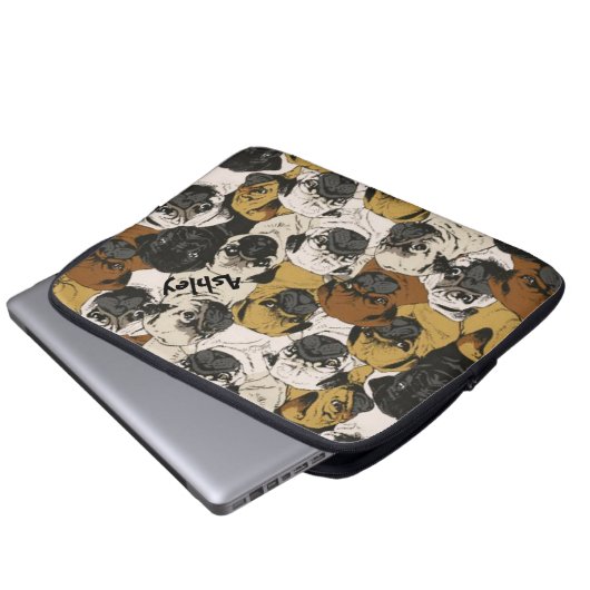 Grumpige Möpsen / Witziger Niedlicher Mops Hunde P Laptopschutzhülle (Vorne Knopf)