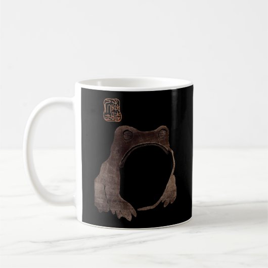 Grumpiger japanischer Frosch-Cottailcore-Frosch Kaffeetasse (Links)