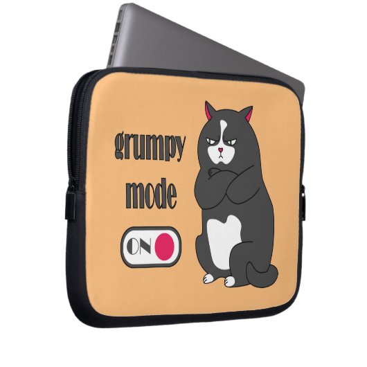 Grumpiger Modus auf lustig fettem Laptop-Ärmel Laptopschutzhülle (Vorne Rechts)