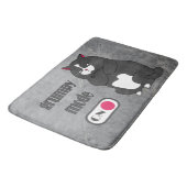 Grumpiger Modus bei lustiger, dicker Katze Badematte (Schrägansicht)