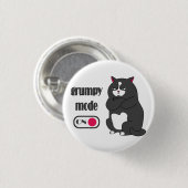 Grumpiger Modus bei lustiger, dicker Katze Button (Vorne & Hinten)