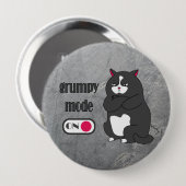 Grumpiger Modus bei lustiger, dicker Katze Button (Vorne & Hinten)