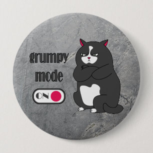 Grumpiger Modus bei lustiger, dicker Katze Button