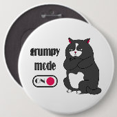 Grumpiger Modus bei lustiger, dicker Katze Button (Vorne & Hinten)