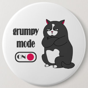 Grumpiger Modus bei lustiger, dicker Katze Button