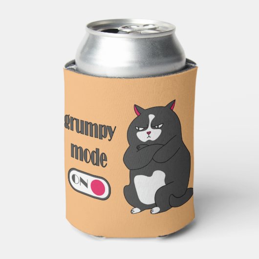 Grumpiger Modus bei lustiger, dicker Katze Dosenkühler (Kanne Vorderseite)