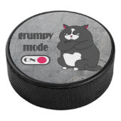 Grumpiger Modus bei lustiger, dicker Katze Eishockey Puck (3/4)