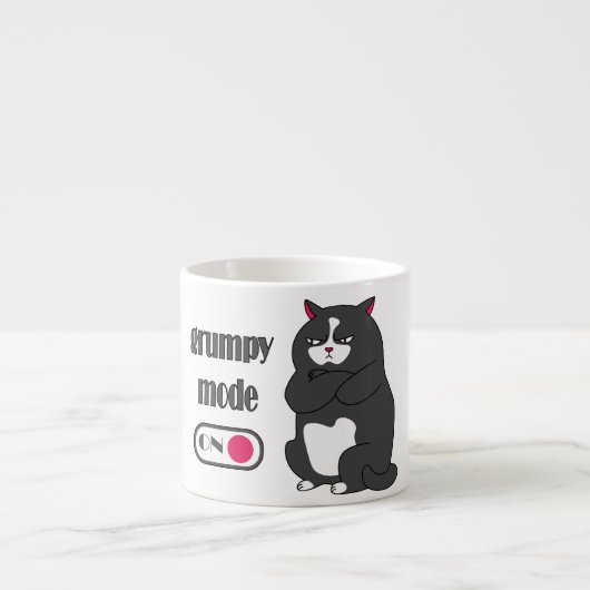 Grumpiger Modus bei lustiger, dicker Katze Espressotasse (Vorderseite)