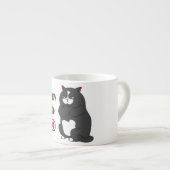 Grumpiger Modus bei lustiger, dicker Katze Espressotasse (Vorderseite Rechts)