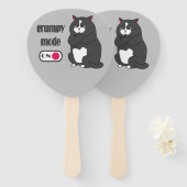Grumpiger Modus bei lustiger, dicker Katze Fächer (Vorne und Hinten)