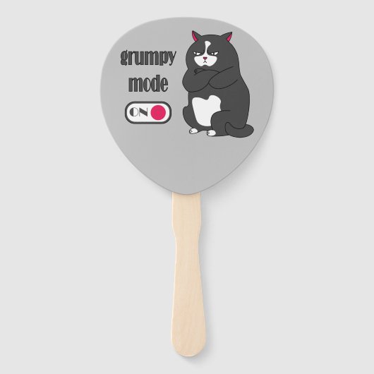 Grumpiger Modus bei lustiger, dicker Katze Fächer (Vorderseite)