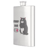 Grumpiger Modus bei lustiger, dicker Katze Flachmann (Links)