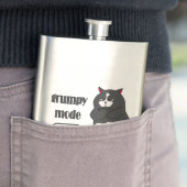 Grumpiger Modus bei lustiger, dicker Katze Flachmann (Beispiel)