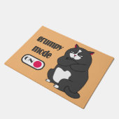 Grumpiger Modus bei lustiger, dicker Katze Fußmatte (Schrägansicht)