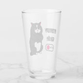 Grumpiger Modus bei lustiger, dicker Katze Glas (Rückseite)