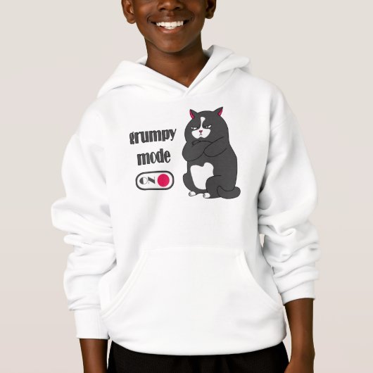 Grumpiger Modus bei lustiger, dicker Katze Hoodie (Vorderseite)
