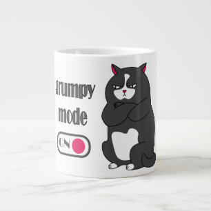 Grumpiger Modus bei lustiger, dicker Katze Jumbo-Tasse