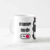 Grumpiger Modus bei lustiger, dicker Katze Kaffeetasse (Vorderseite Links)