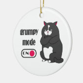 Grumpiger Modus bei lustiger, dicker Katze Keramik Ornament (Links)