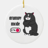 Grumpiger Modus bei lustiger, dicker Katze Keramik Ornament (Hinten)