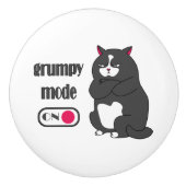 Grumpiger Modus bei lustiger, dicker Katze Keramikknauf (Vorderseite)