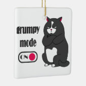 Grumpiger Modus bei lustiger, dicker Katze Keramikornament (Rechts)