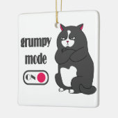 Grumpiger Modus bei lustiger, dicker Katze Keramikornament (Links)
